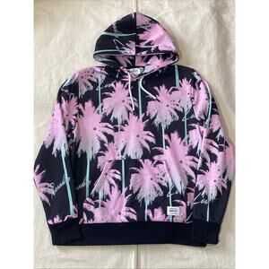 Conspiracy by Wesc Paradise Lost Hoodie Palm Trees Black Pink Mens L Womens XL